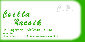 csilla macsik business card